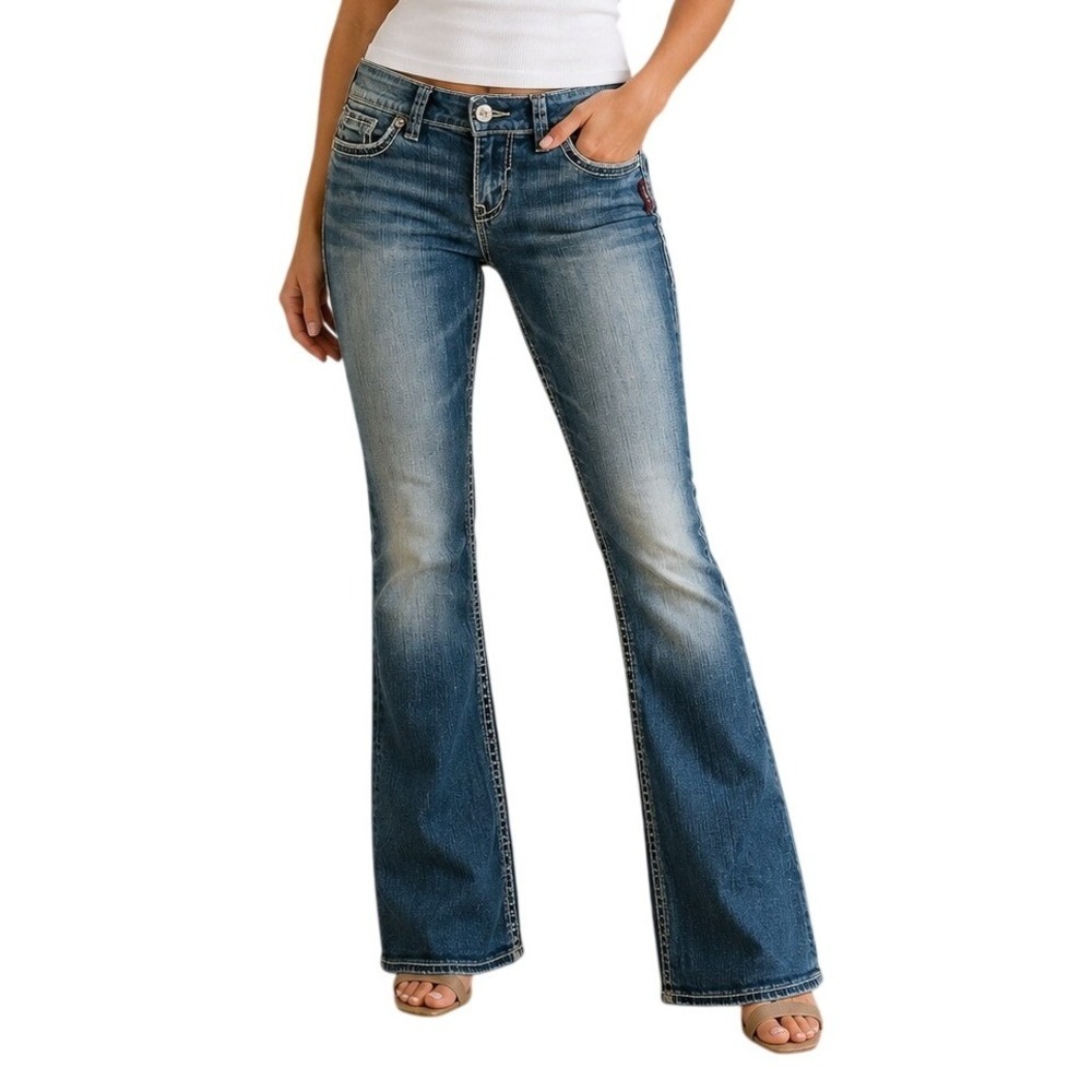 Silver Jeans Medium Wash‎ Thick Stitch Tuesday Low Rise Bootcut Jeans W28 L31